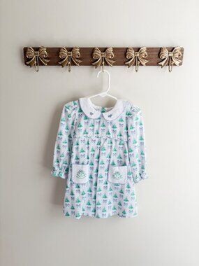 Shrimp and Grits kids girls size 2T Peter Pan collar Christmas dress